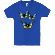 Детская футболка с желто-синими бабочками (3)