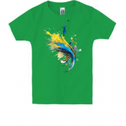 Детская футболка с желто-синими брызгами (2)