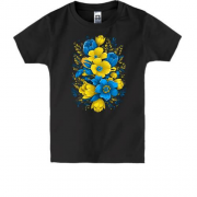 Дитяча футболка Жовто-синій квітковий арт