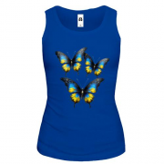 Жіноча майка з жовто-синіми метеликами (3)