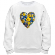 Світшот Серце із жовто-синіх квітів (3)