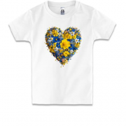 Дитяча футболка Серце із жовто-синіх квітів (3)