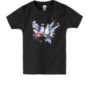 Детская футболка с парой колибри