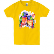 Дитяча футболка з декоративними пташками