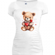 Подовжена футболка Плюшевий ведмедик з серцем