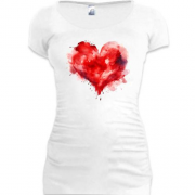 Подовжена футболка Серце з акварельних хмар (2)