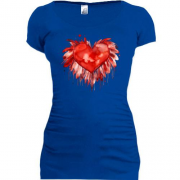 Подовжена футболка Серце з пір'ям