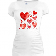 Подовжена футболка із серцями