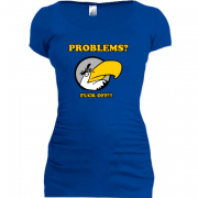 Женская удлиненная футболка Angry Birds (problems)