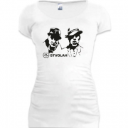 Женская удлиненная футболка "2 Stvolah"