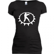 Женская удлиненная футболка Counter strike (spiked)