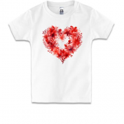 Детская футболка Сердце цветочный венок