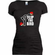 Женская удлиненная футболка Flip the bird
