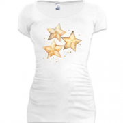 Подовжена футболка з акварельними зірками