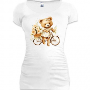 Подовжена футболка Плюшевий ведмедик на велосипеді