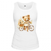 Жіноча майка Плюшевий ведмедик на велосипеді