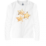Детская футболка с длинным рукавом с акварельными звездами