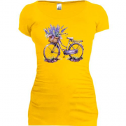 Подовжена футболка Велосипед із лавандою