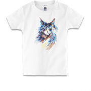 Детская футболка с котом (стилизованный арт)