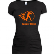 Подовжена футболка Counter Strike зі стилізованим вогнем