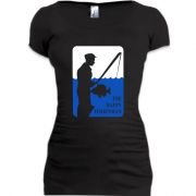 Женская удлиненная футболка "The happy fisher"