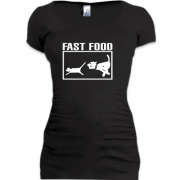 Женская удлиненная футболка Фаст-фуд