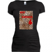 Подовжена футболка з леопардовим принтом Hot Summer