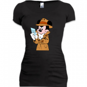 Женская удлиненная футболка Мики Мауса