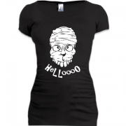 Женская удлиненная футболка с головой мумии