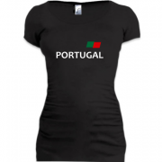 Женская удлиненная футболка Сборная Португалии
