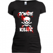 Женская удлиненная футболка Zombie killer