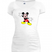 Женская удлиненная футболка с Мики 3