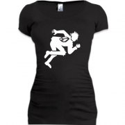 Женская удлиненная футболка Run, Forest, run