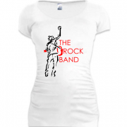Женская удлиненная футболка The Rock Band
