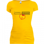 Женская удлиненная футболка Логин пароль