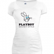 Женская удлиненная футболка Плейбой2