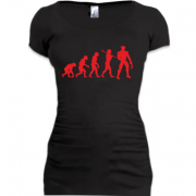 Женская удлиненная футболка Эволюция росомахи