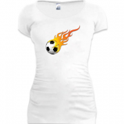 Женская удлиненная футболка Огненный мяч