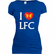 Женская удлиненная футболка I love LFC 2