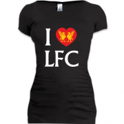 Женская удлиненная футболка I love LFC 3