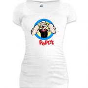Женская удлиненная футболка Моряк Попай