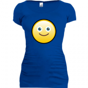 Женская удлиненная футболка со смайлом