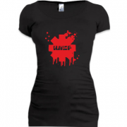 Женская удлиненная футболка "Кровавый RHCP"