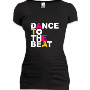 Женская удлиненная футболка Dance to the beat