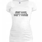 Женская удлиненная футболка Don't touch
