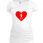 Женская удлиненная футболка Девушка в сердце