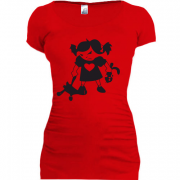 Женская удлиненная футболка Злая девочка