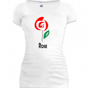 Женская удлиненная футболка Роза
