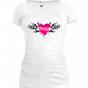 Женская удлиненная футболка Сердце Devil