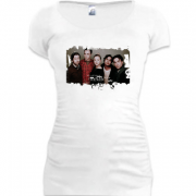 Женская удлиненная футболка с героями сериала